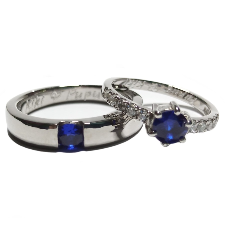 Cincin Tunangan Emas Putih Couple Mas Kawin Gratis Ukir Nama Bisa Pesan Model Garansi Asli ID659