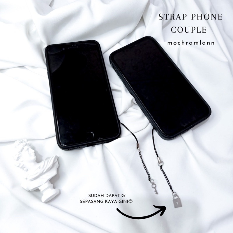 STRAP PHONE COUPLE KUNCI GEMBOK/ HARGA SDH 2/ HARGA SEPASANG/ STRAP GANTUNGAN CASE HP