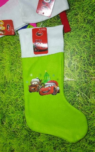 KAOS KAKI NATAL DISNEY PRINCESS MICKEY CARS CHRISTMAS HANG SOCKS KADO