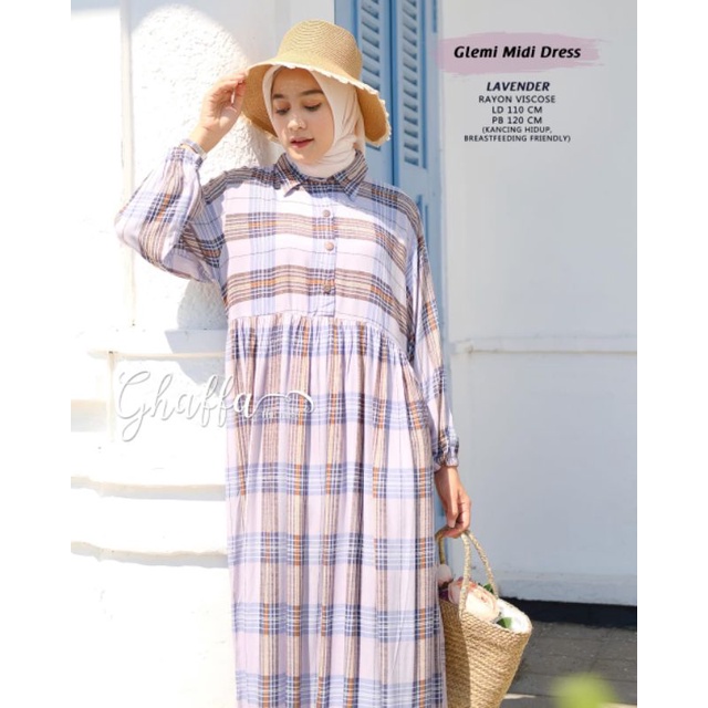 glemi midi dress katun viscose by ghaffa