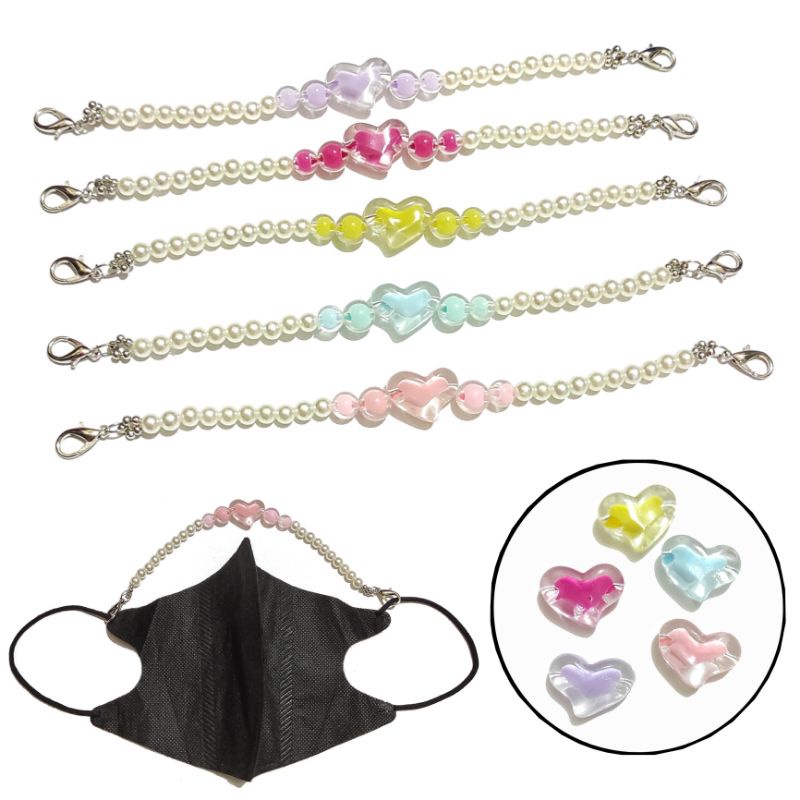 Konektor Masker Hijab Mask Connector Strap Extender Kelly Acrilic Jelly Love Candy