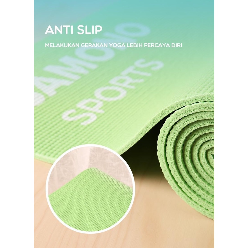 Matras Yoga Mat PVC 6MM Yogamat Karpet Fitnness Matras SSP30 Hijau