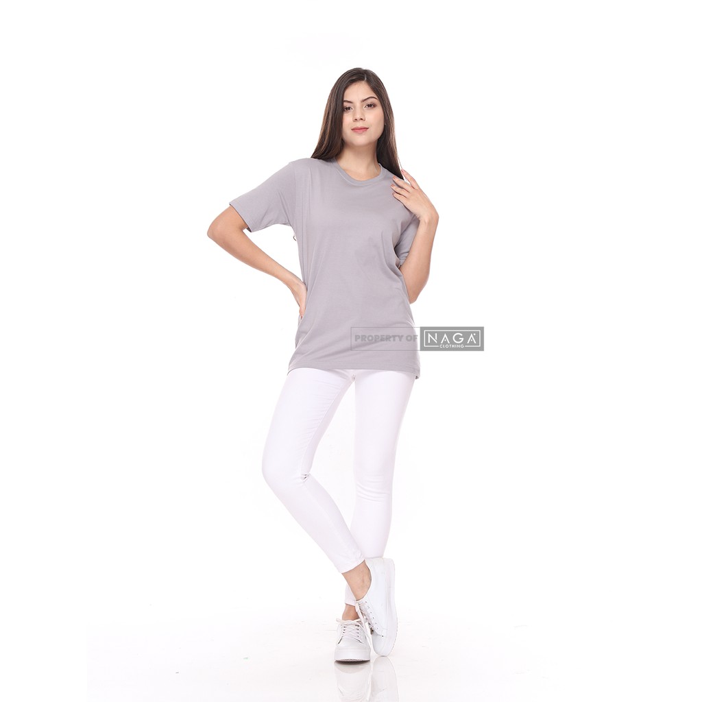 Naga Clothing Baju Kaos Polos Abu Muda  1000 Cotton Combed 