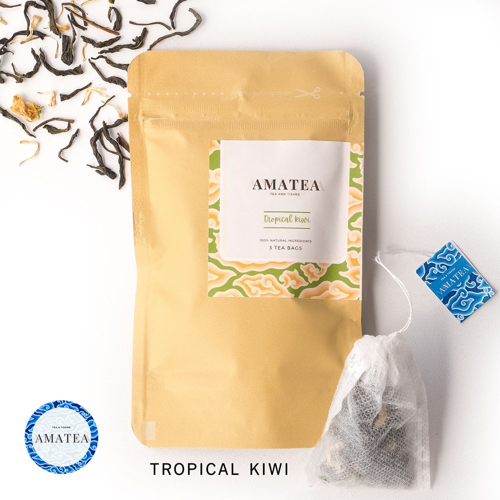 

AMATEA Tropical Kiwi Tea Blend- Greentea Kiwi Chrysan isi 3 tea bag