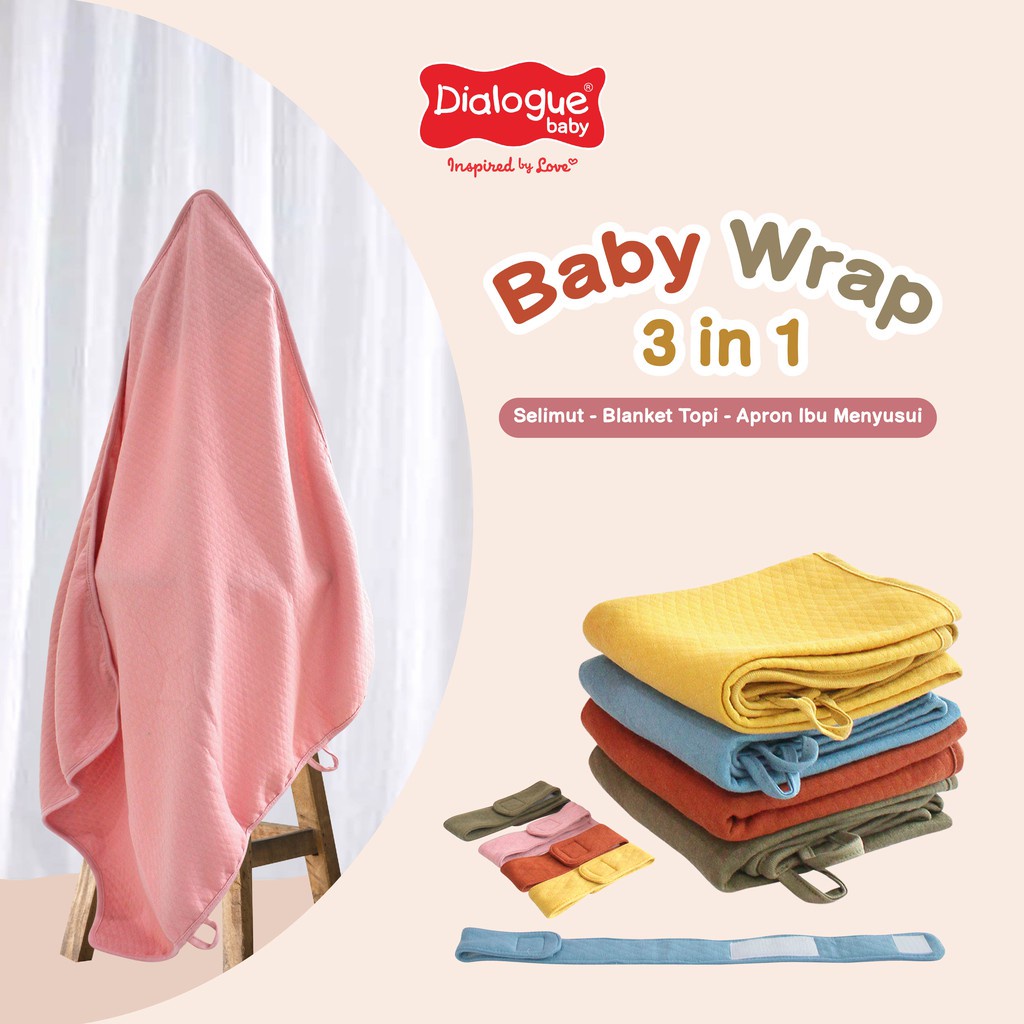 Selimut Bayi Multifungsi Dialogue Baby Wrap 3 In 1 Lembut 3 Fungsi DFB0043