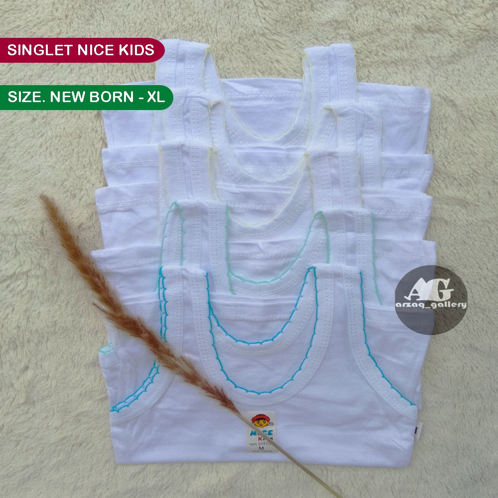 Grosir [ 1 losin - 6 Pcs  ] SINGLET NICE KIDS | kaos dalam nice kids | singlet anak