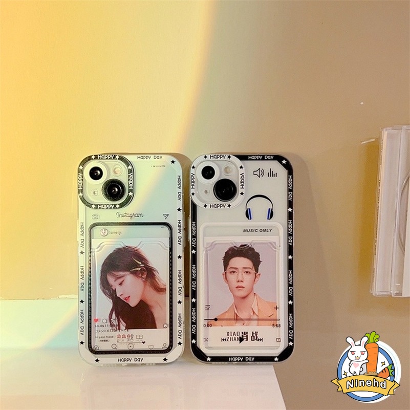 Soft Case Bahan Silikon TPU Dengan Lubang Kartu Untuk IPhone 14 13 12 11 Pro Max X Xr Xs Max 7 8 Plus SE 2020