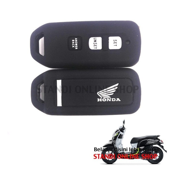 Kondom Kunci Silikon Remote Keyshirt Motor Honda All New Scoopy Hitam1