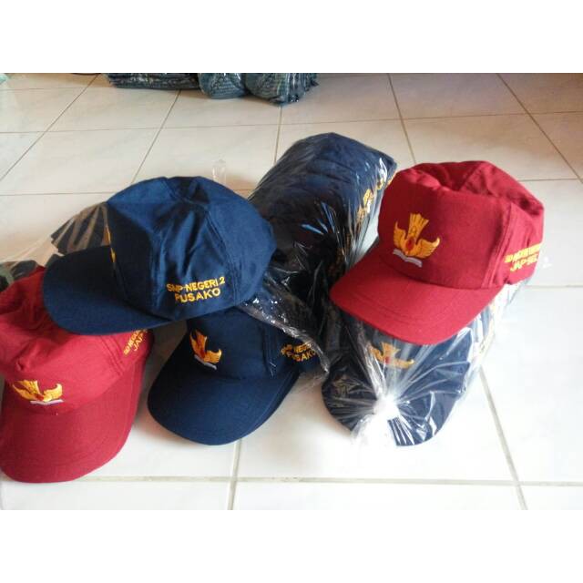 AM Promo  Topi SD bordir Logo tutwuri + identitas sekolah