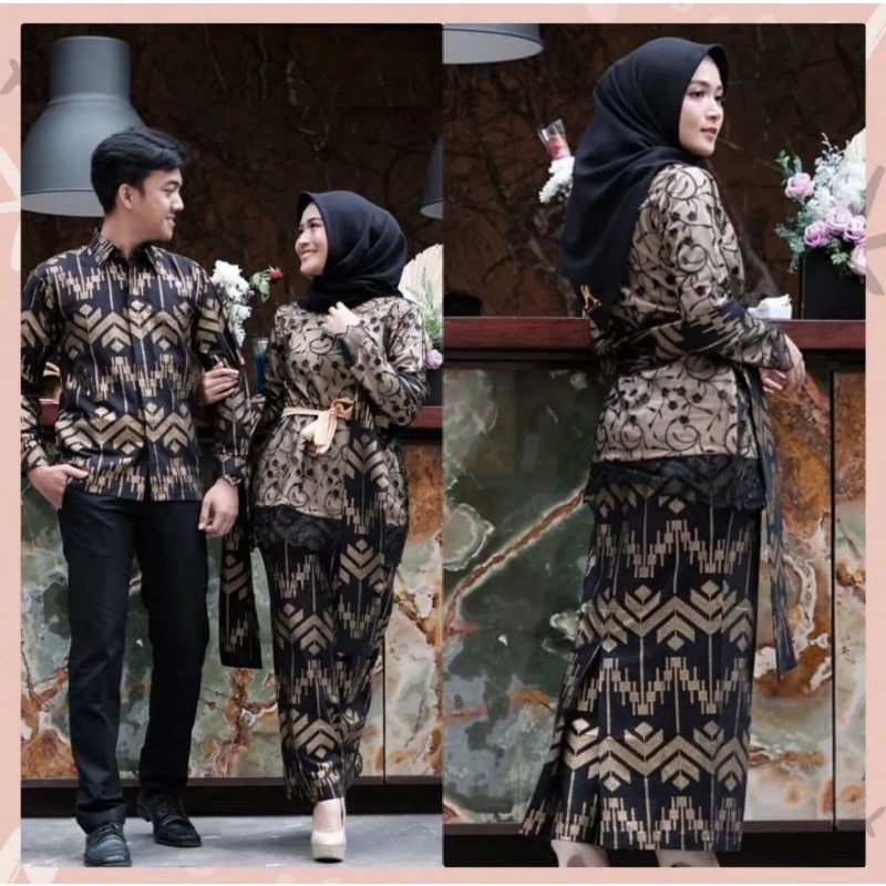 Set Couple Kebaya Batik Andira (Kemeja + Rok + Kebaya Free Selendang)