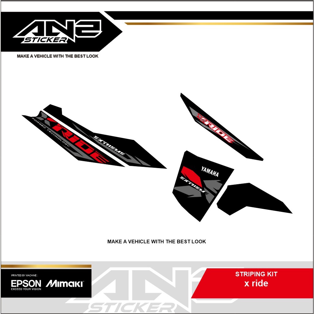 STRIPING X RIDE STANDAR/STIKER VARIASI X RIDE ORI