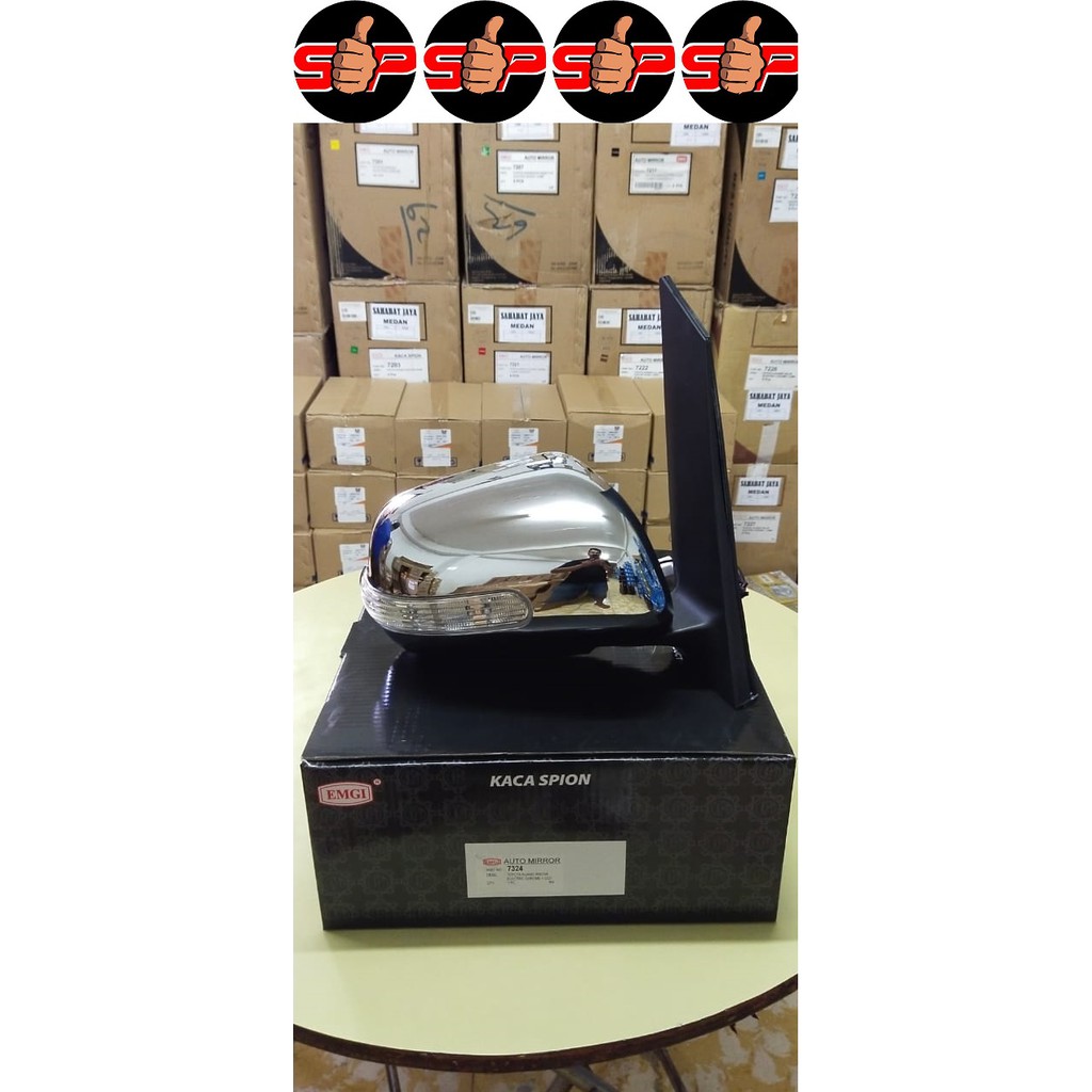 KACA SPION INNOVA 2008-2010 KANAN CHROME LAMPU EMGI