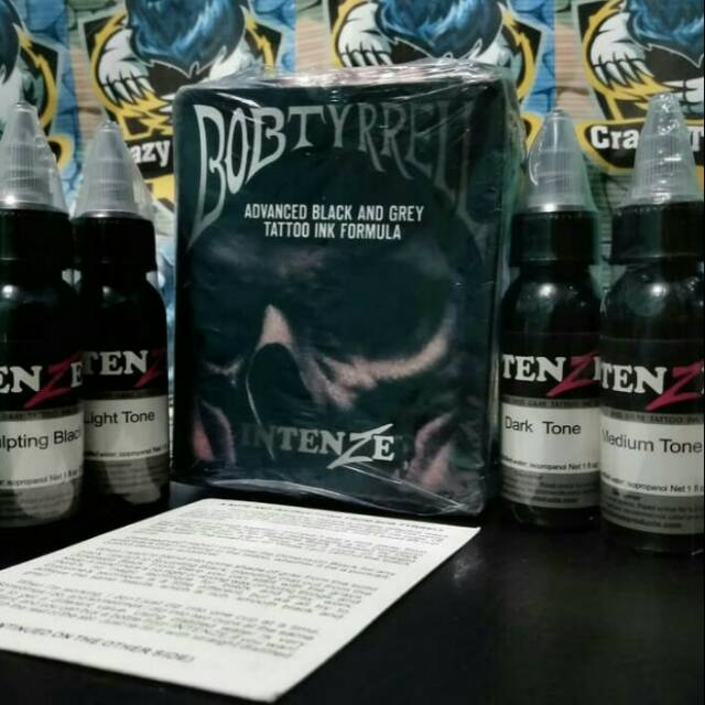 tinta tattoo Intenze BOB TYRRELL set 6pcs black and grey tato tatto
