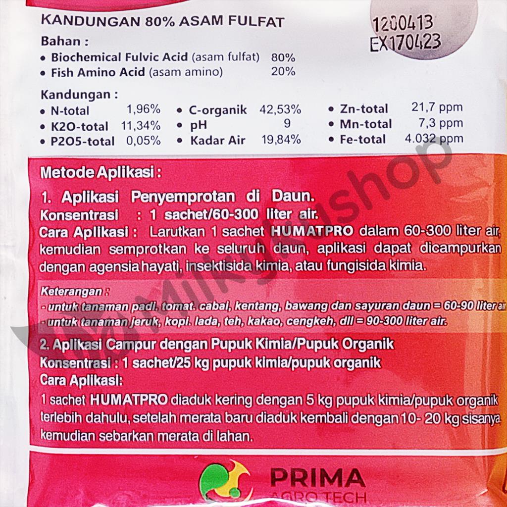 PUPUK ORGANIK HUMATPRO HUMAT PRO 100 GRAM KEMASAN PABRIK