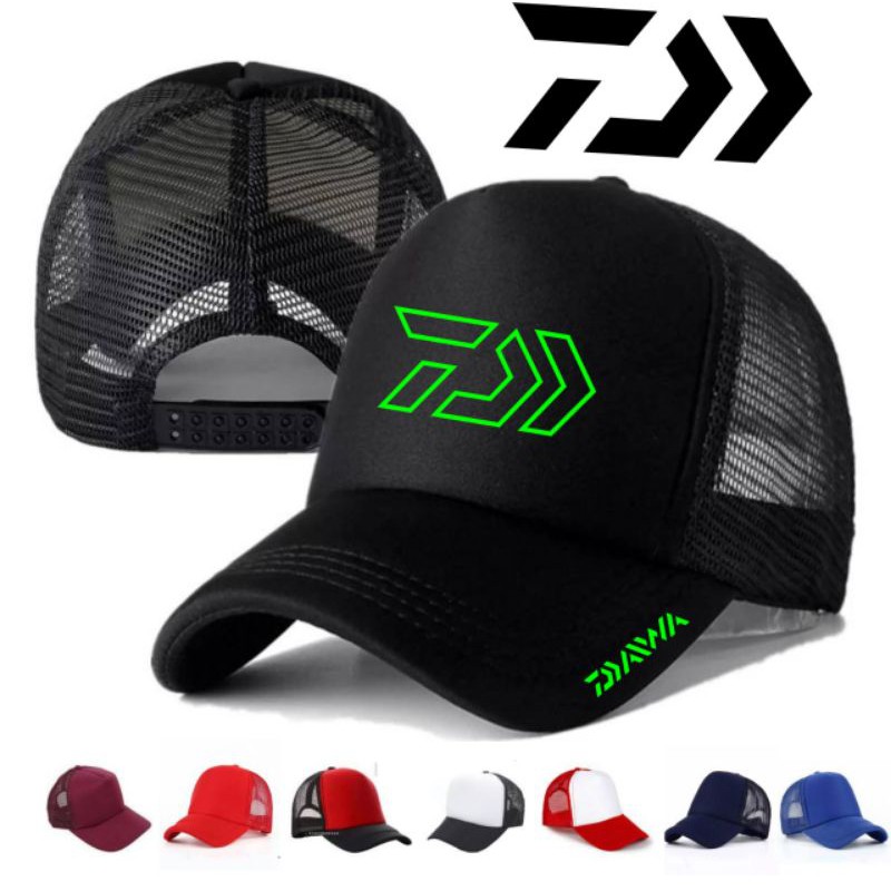 Topi DAIWA topi mancing jenis topi trucker for angler profesional fishing hat topi jaring