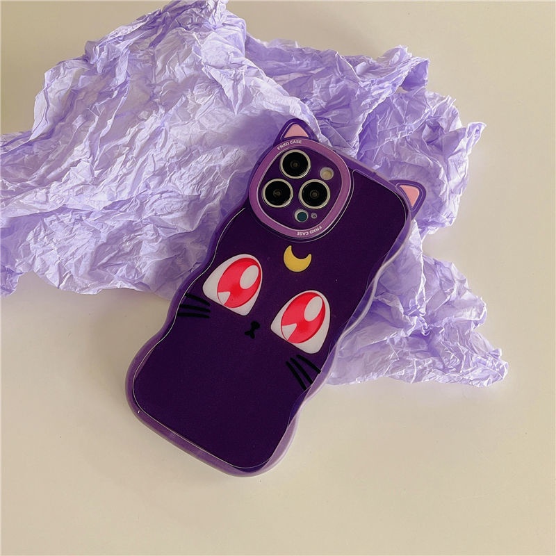 Case Desain Kartun Telinga Kucing Luna Untuk iphone 12 13 11 Pro Max X Xs Max Xr