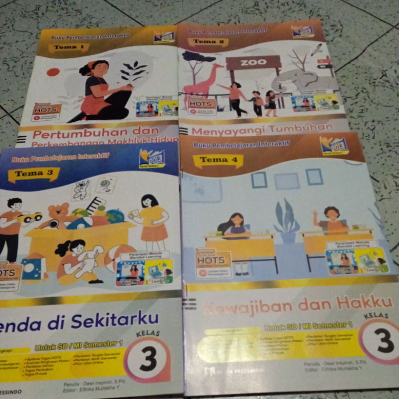 Buku pembelajaran interaktif Lks Tematik Kelas 3 SD/MI Semester 1 Tema 1,2,3&4
