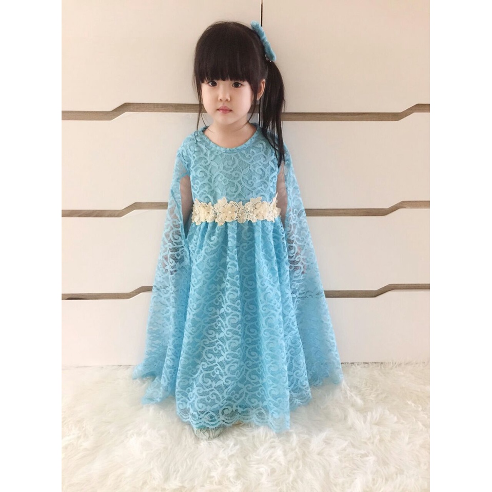 Cape Frozen/Dress Brukat Modern/Dress Brukat Pesta Anak dan Dewasa Kekinian