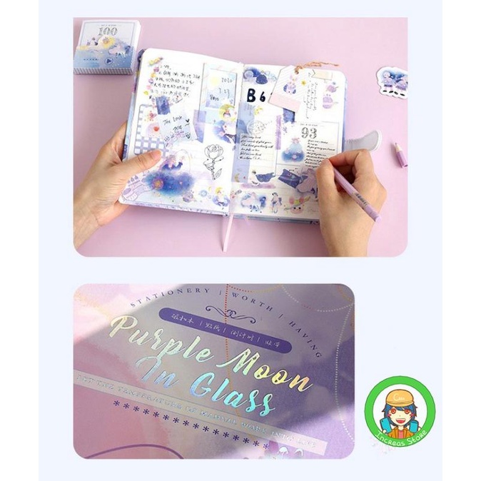 

Paket Diary Set Journal Notebook, Washi Tape, Sticker, & Calendar Plan