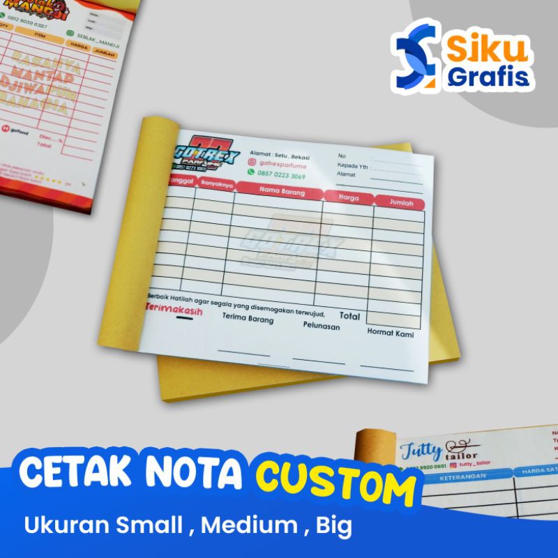 

Nota custom Rangkap FREE DESAIN Murah