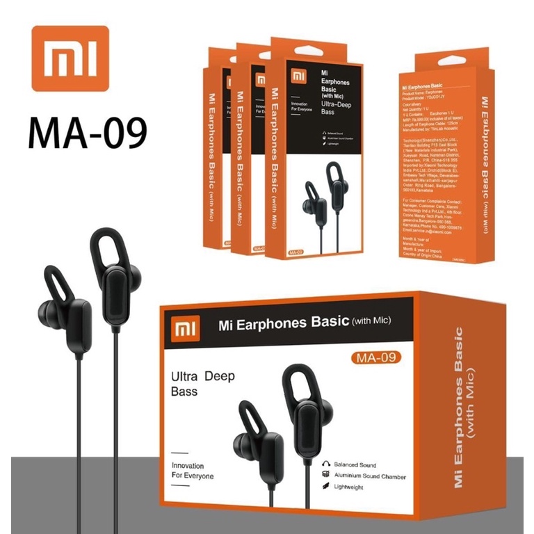 Murah Kali ,Handsfree Headset Xiaomi MA09 Ultra Bass Stereo Earphone MA 09