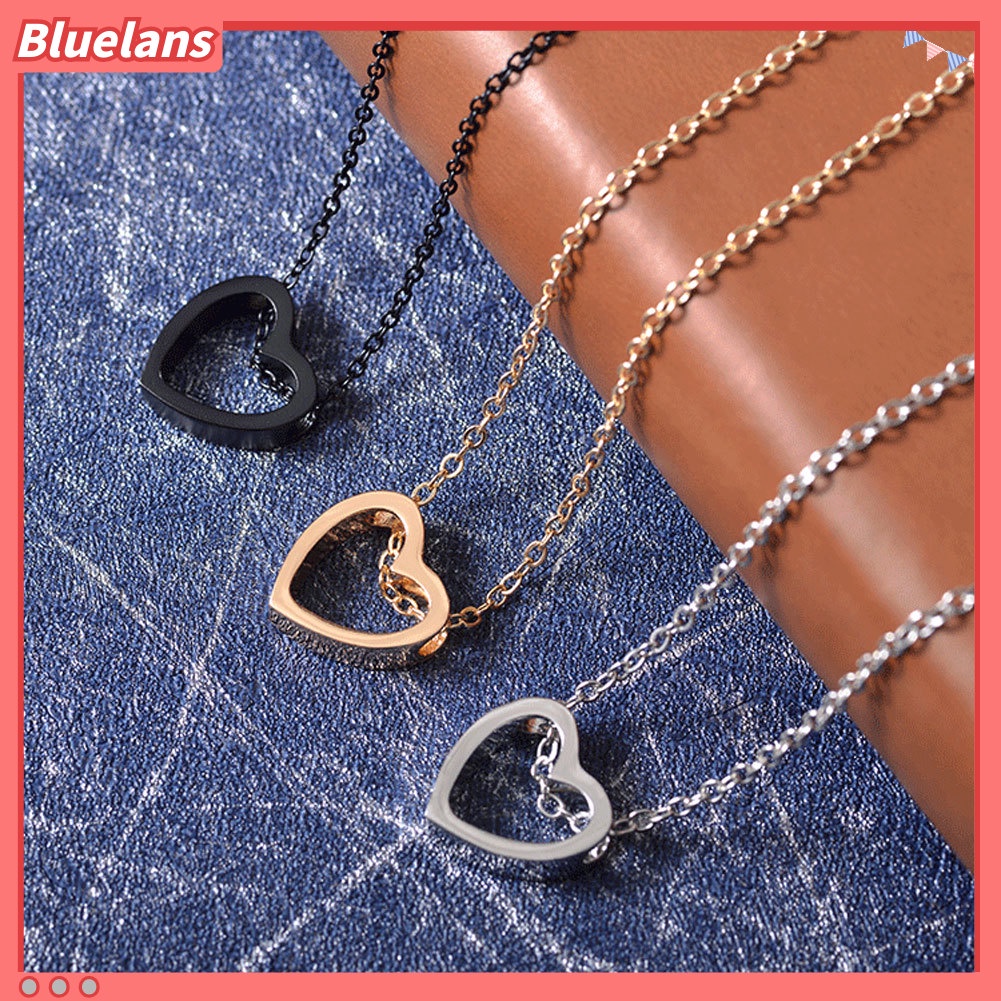 Bluelans Romantic Loving Heart Pendant Hollow Necklace Party Women Lovers Jewelry Gift