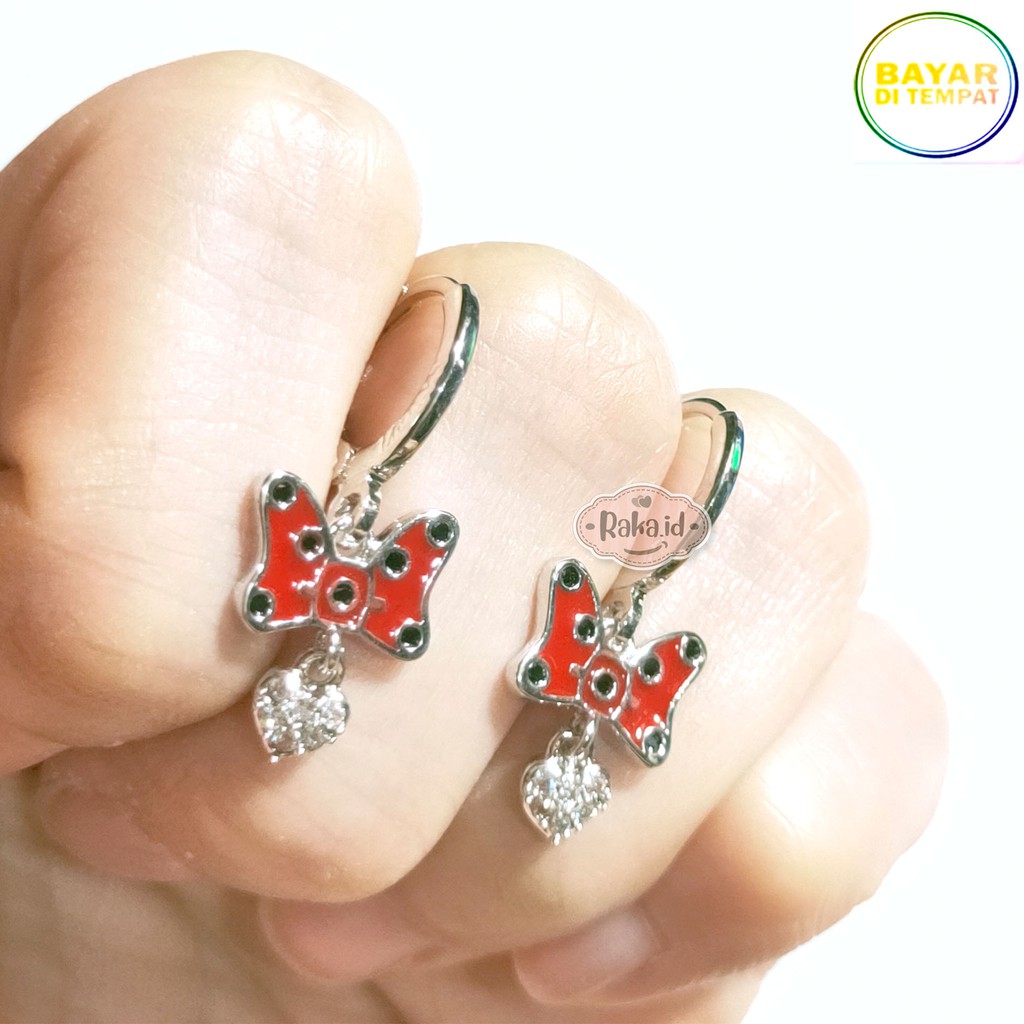 RAKA Acc - Anting Clip / Klip Minnie Mouse Juntai Love Xuping Perhiasan Cantik Wanita Lapis Emas 491