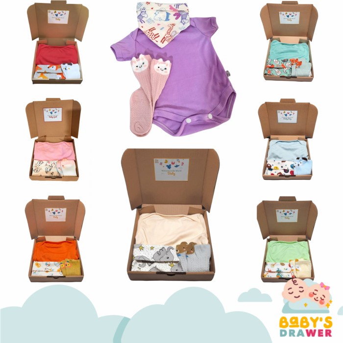 

Hampers Newborn Baby Boy Girl / Kado Lahiran Anak Bayi / Gift Set Born - Paket C, Purple - BARU