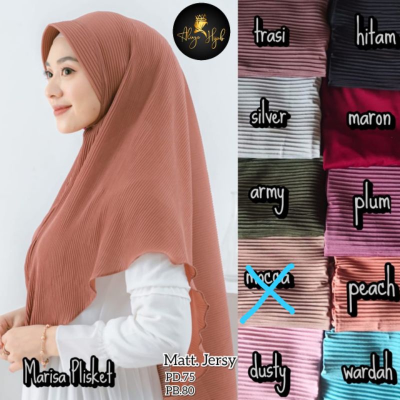 Marisa plisket ori aliya hijab/ arumhijab/ jilbab bergo/ khimar/ jilbab plisket/ jilbab pad