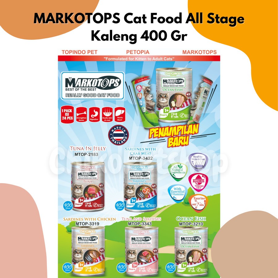 MARKOTOPS CAN CAT FOOD Makanan Basah Kaleng Kucing Markotop 400 Gram