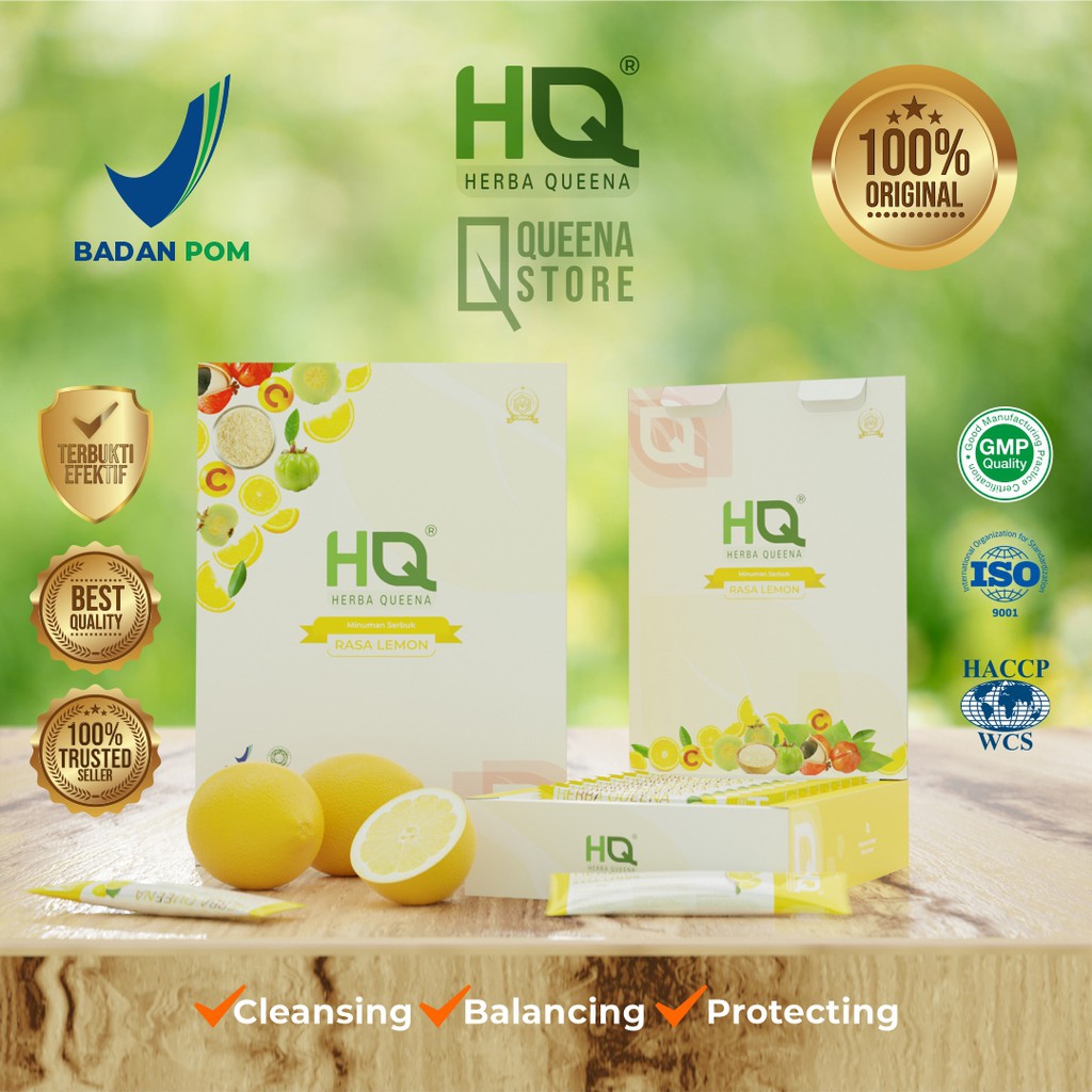 Minuman Diet Detoks Alami - HQ Herba Queena Slimming Minuman Serbuk Rasa Lemon Segar