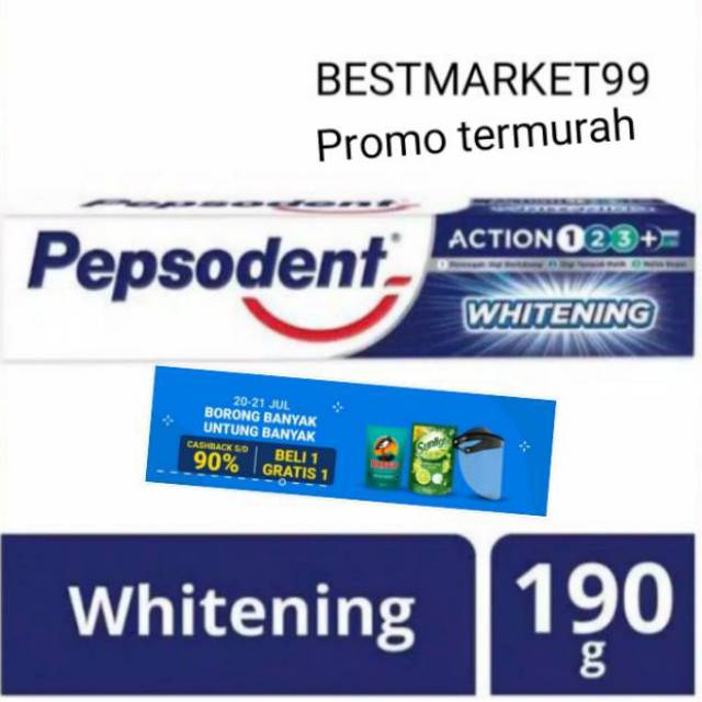 Pepsodent whitening 190 gr .Pasta gigi promo murah.