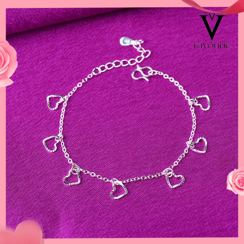 [COD]Single-layer Mini berbentuk hati Daisy Simple Transfer Beads Diamond Fashion Gelang-FA