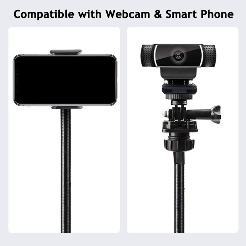 VIVI   Webcam Stand Adjustable Flexible Desk Mount Gooseneck Clamp Clip Phone Camera Holder For i-phone X11 Pro XS Max XR For Lo-gitech C925e C922x C930e C922 C930 C930 C920 C615