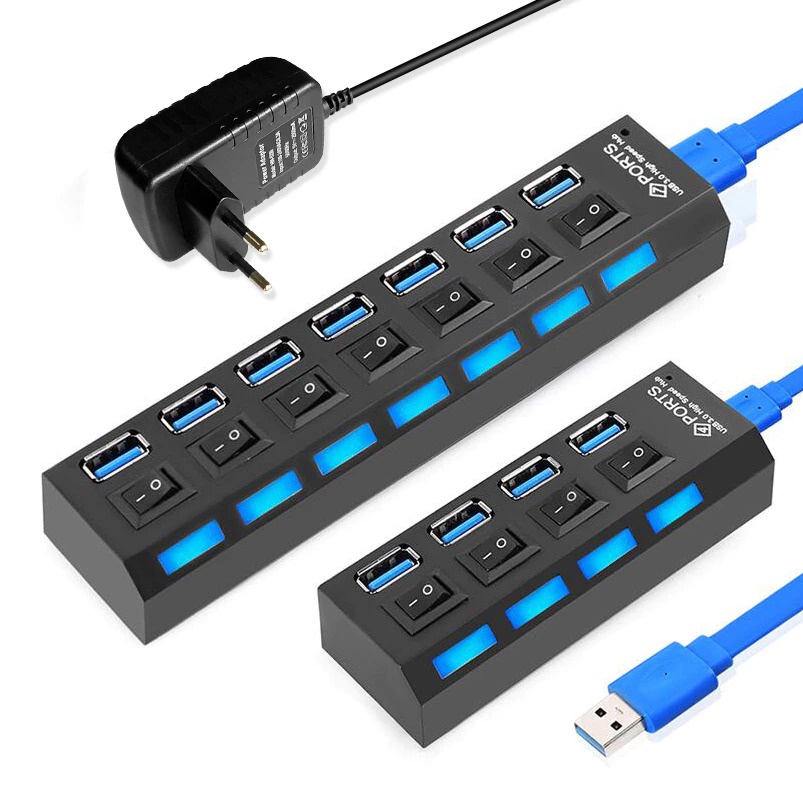 EASYIDEA USB Hub 3.0 4 Port with Power Supply U9103 HITAM