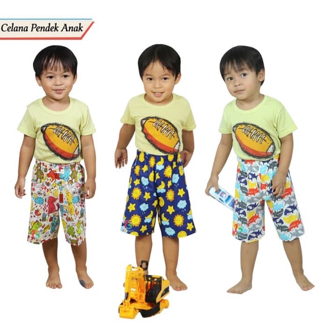 Celana pendek kolor anak ready size M L motip warna random