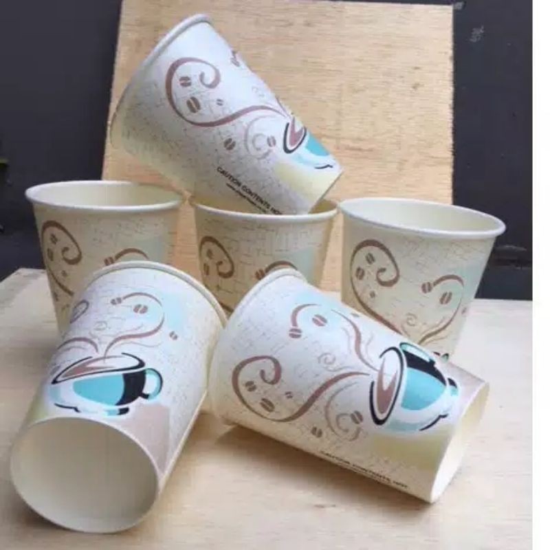 Paper Cup 12OZ / Papercup / Gelas Kertas Kopi MOTIF TANPA TUTUP -50 dan 20pcs
