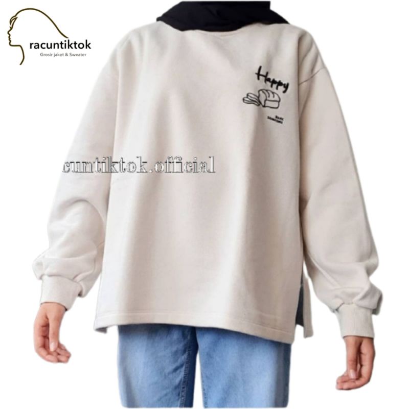 HAPPY SOMEONE OVERSIZE WANITA - OOTD WANITA CASUAL TERBARU - SWEATER WANITA