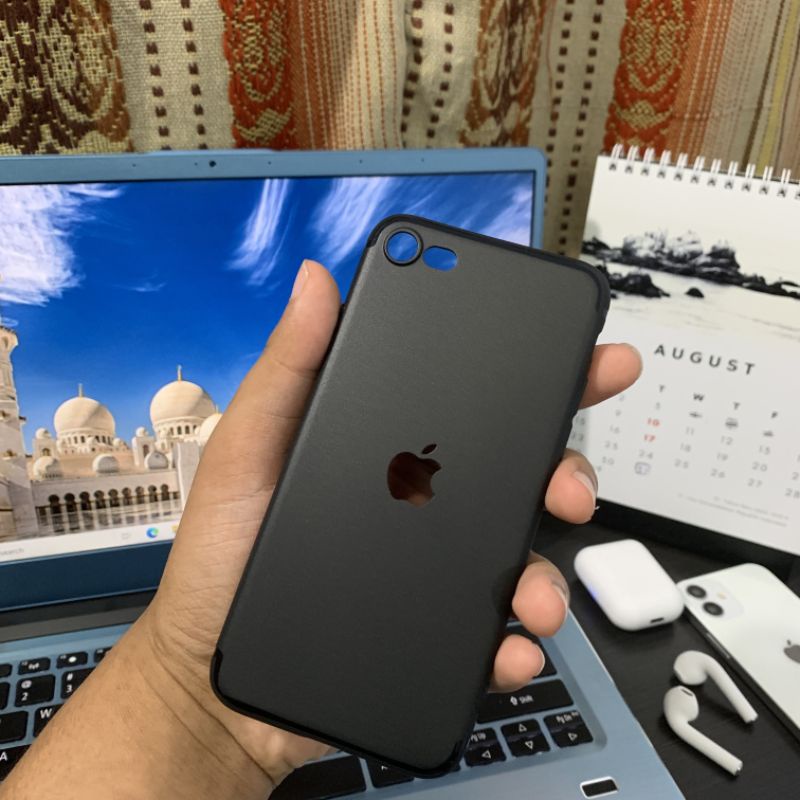  CASE IPHONE SE 2020 SLIM CASE BLACK MATTE PREMIUM ORIGINAL BLACKDOFF LOGO CUTTING