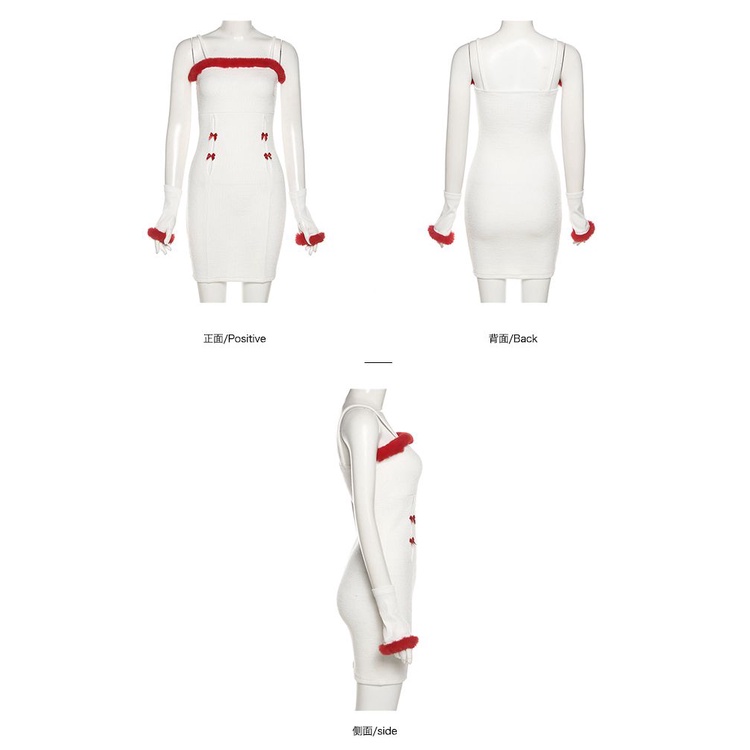 #Sisjuly# Wanita suasana Natal jas jahitan halus keinginan murni angin berongga busur desain jahitan