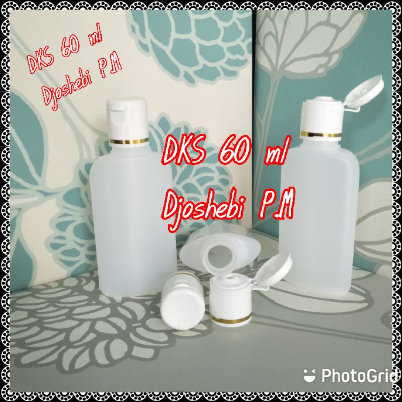 Botol DKS 60 Ml /shampo gepeng /  Fliptop 60 Ml / Botol Toner / Botol Kosmetik / HDPE / White toner