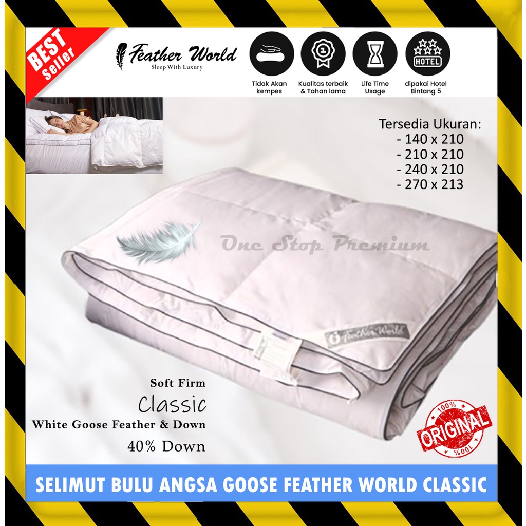 SELIMUT BEDCOVER BED COVER HOTEL BINTANG LIMA 5 BULU ANGSA PREMIUM GOOSE FEATHER WORLD INNER DUVET Q