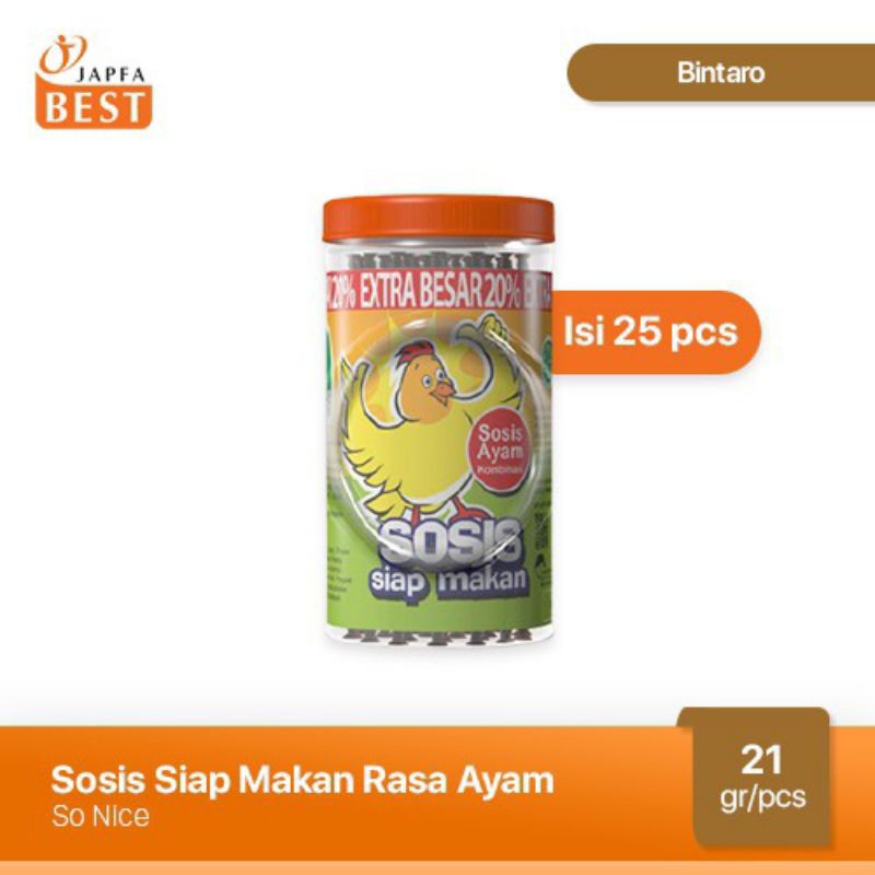 

Sosis So Nice Siap Makan Rasa Ayam 25 pcs x 21 gr