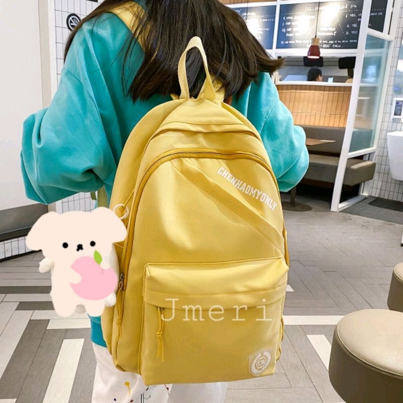 Tas Sekolah Polos Korea / Ransel Polos Fashion Korea / Tas Anak Perempuan / tas Sekolah Smp / Sma / 