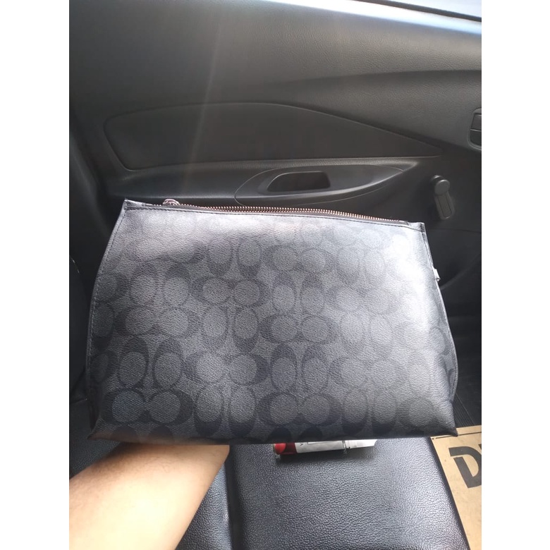 Coach Clutch Bag For Men Signature Black