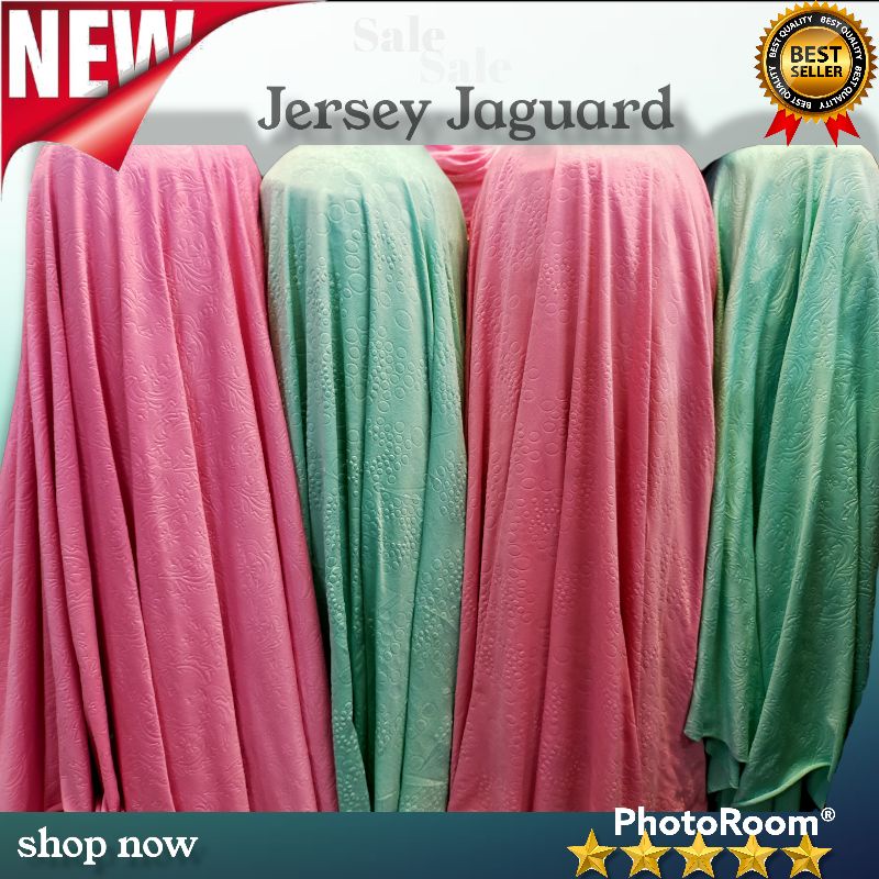 Kain Jersey Jaguard Motif. Bahan Jersey Jaguar Embos Motif Timbul
