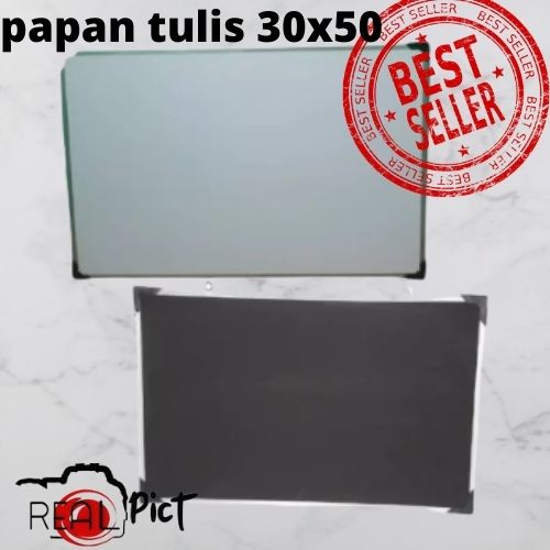 

Papan Tulis/Whiteboard Bolak Balik Spidol dan Kapur Tulis Ukuran 30x50