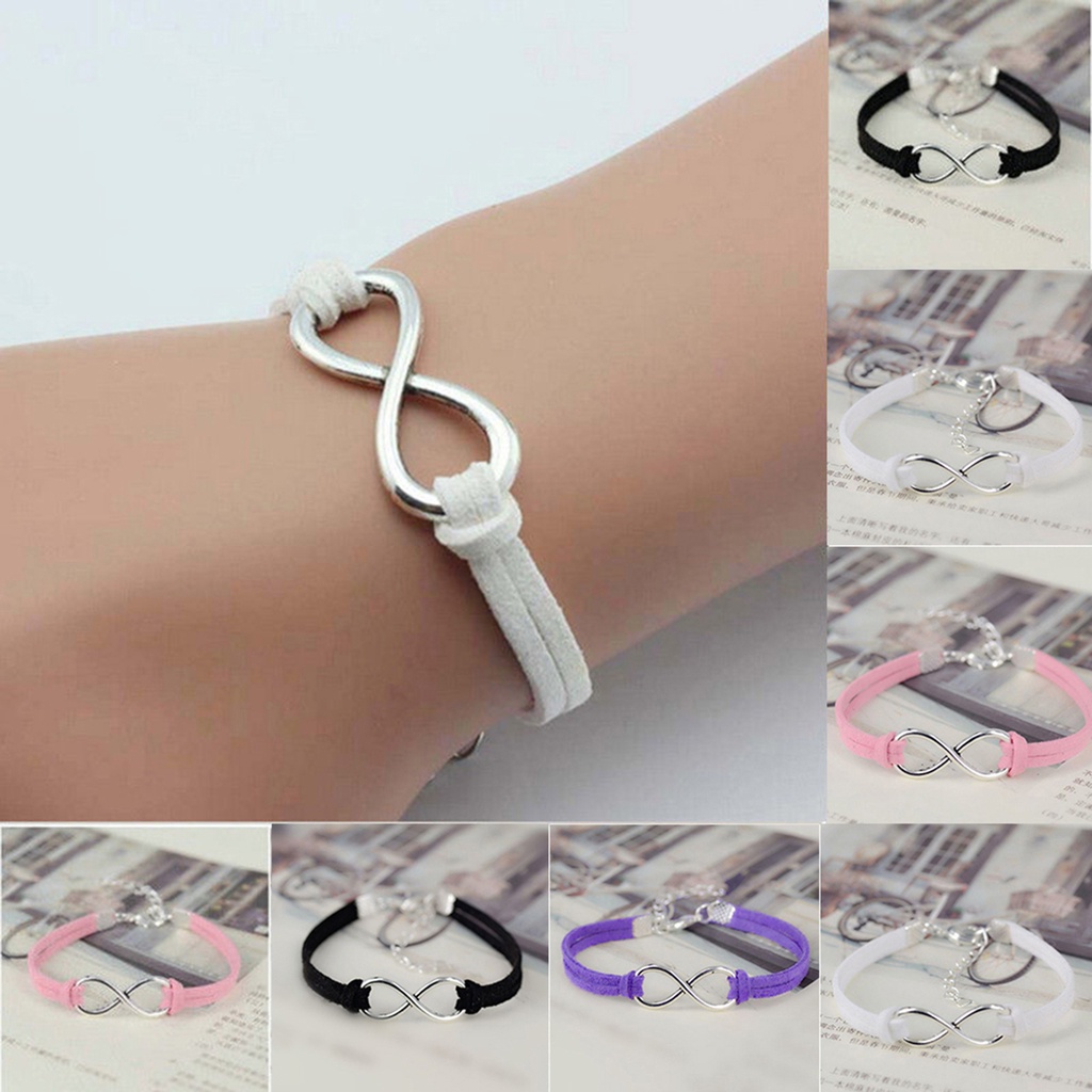 Hu Hu Hu Hu Hu Alat Bantu Pasang Kacamata♡ Gelang Rantai Adjustable Desain Infinity 8 Bahan Alloy Untuk Unisex