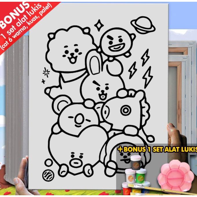 

Kanvas Lukis BT21 Melukis Anak BTS MEL1222