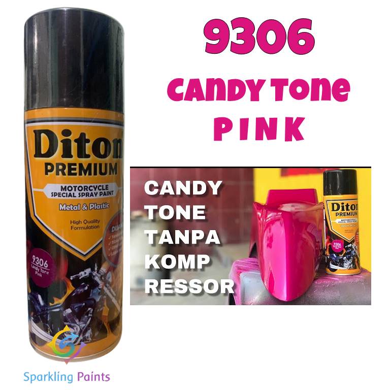 Pilox Diton Premium Candy Tone Pink 9306 Candytone Cat Semprot Transparan Merah Muda 400ml